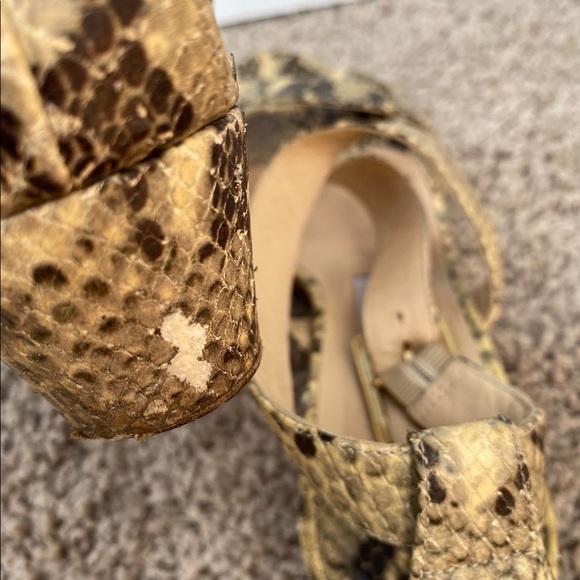 Jimmy Choo snakeskin print Connor wedge strappy sandals - Picture 8 of 9